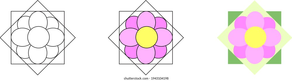 Contour flower. Flower abstraction. Images for icons. Vector graphics.