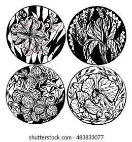 Contour flowers set