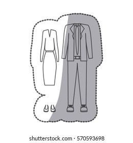 contour with formal suit clothing