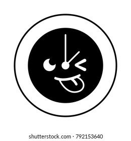 contour funny circle clock kawaii cartoon
