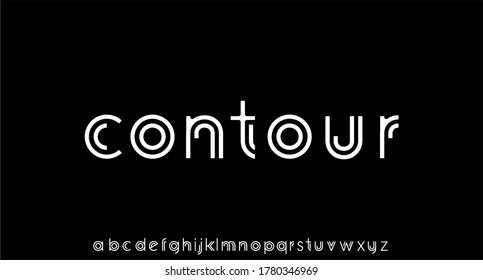 Contour futuristic elegant font	vector