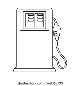 Contour gasoline pump nozzle image, vector illustration design