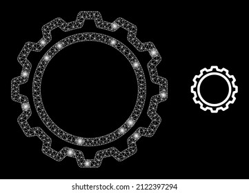 Konstellationsnetzkontur mit Konstellationsnetzwerksymbol und Konstellationsnetz mit hellen Lichtpunkten. Die nachleuchtende Konstellation erfolgt aus Kontur, Vektorsymbol und Polygonnetz.