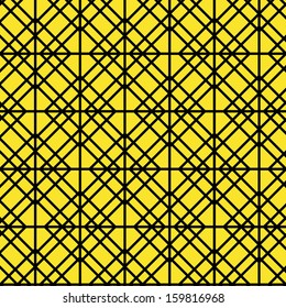 Contour Geometric Pattern on Yellow Background, vector