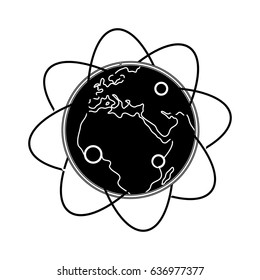 contour geostationary orbits around earth planet