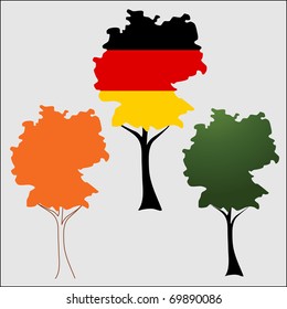 Contour of Germany in the form of tree crown