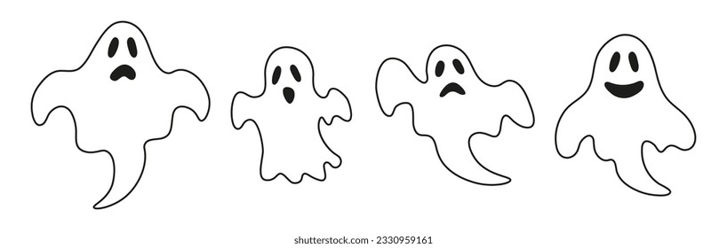 Contour ghost set for Halloween.