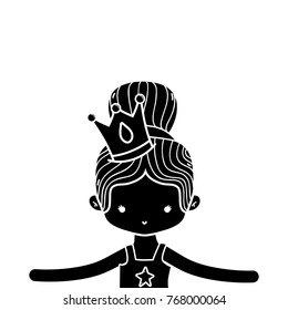 contour girl dancing ballet with bun hair and crown