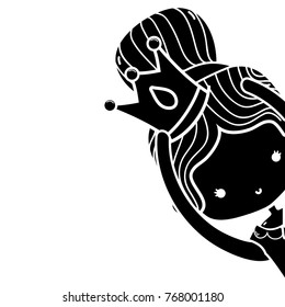 contour girl dancing ballet with bun hair and crown decoration