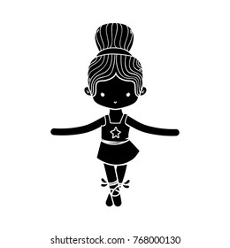 contour girl dancing ballet with professional shoes