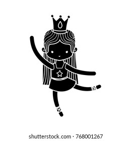 contour girl dancing ballet with professional clothes and straight hair