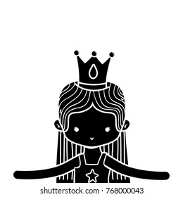 contour girl dancing ballet with straight hair and crown