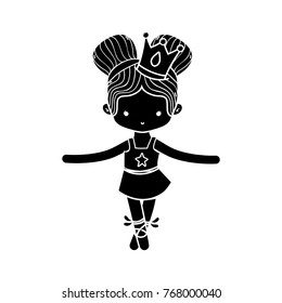 contour girl practice ballet with two buns hair design and professional clothes