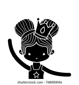 contour girl practice performance with two buns hair and crown