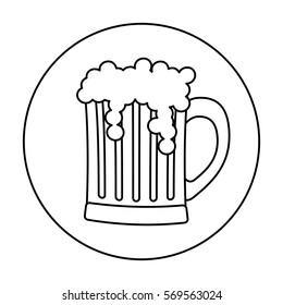 contour glass beer icon image design, vector illustration