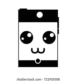 contour grayscale kawaii cute happy smartphone technology
