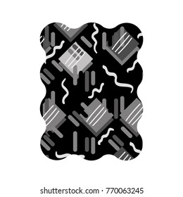 contour grayscale rectangle with graphic memphis geometric background