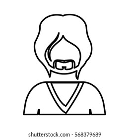 contour half body man with beard