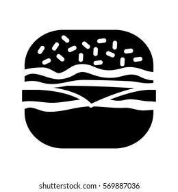 contour hamburger fast food icon image, vector illustration