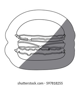 contour hamburger fast food icon, vector illustraction design