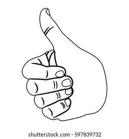 contour hand all good icon, vector illustration design