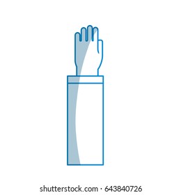contour hand up with formal suit