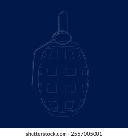 Contour hand grenade vector illustration isolated
