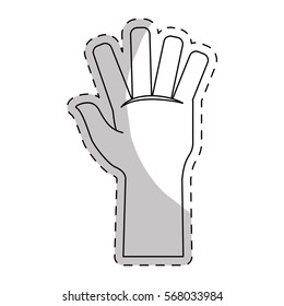 contour hand open image icon design, vector illustration
