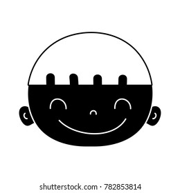 contour happy avatar boy head with hair