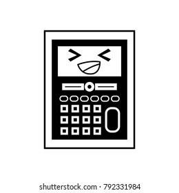 contour happy and cute calculator object kawaii