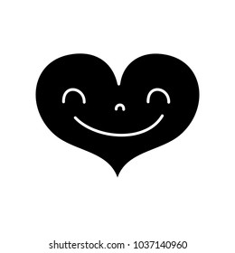 contour happy heart kawaii with facial expression