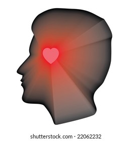 Contour of a head of the young man