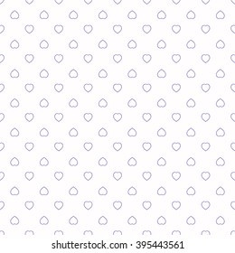 Contour heart seamless pattern; vector illustration with small hearts on white background