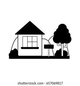 contour home with design next to tree