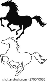 contour of a horse at a gallop