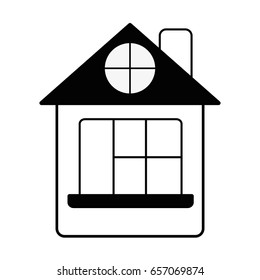 contour house with roof and window