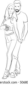 The contour hugging couple. Social dance.