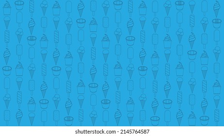 Contour Ice Cream Pattern Hollow Background