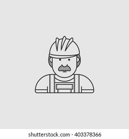 contour icon builder in helmet and overalls
