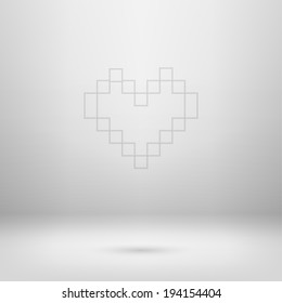 Contour icon in empty light interior for your creative project. EPS 10 Vector illustration. Used gradient mesh and transparency layers
