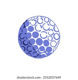 Ícone de contorno da bola de golfe. Golfball plástico para jogar no curso. Equipamento desportivo com forma redonda para jogos de quadra. Inventário atlético. Ilustração de vetor desenhada à mão isolada plana sobre fundo branco