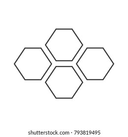 a contour icon, a logo in the form of a honeycomb or gray mosaic.