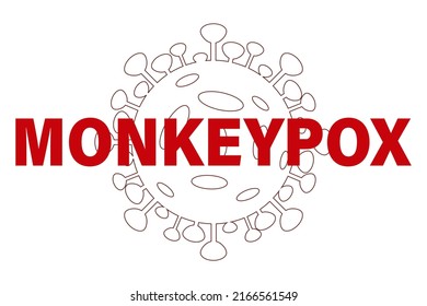 Icono de contorno del signo de la viruela del mono. El concepto del virus de la viruela. Ilustración del vector