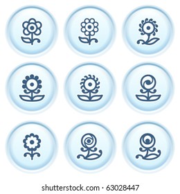 Contour icon on blue button 32