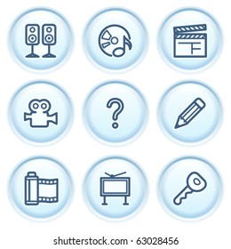 Contour icon on blue button 28