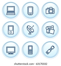 Contour icon on blue button 16
