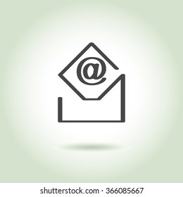 contour icon open electronic letters, vector
