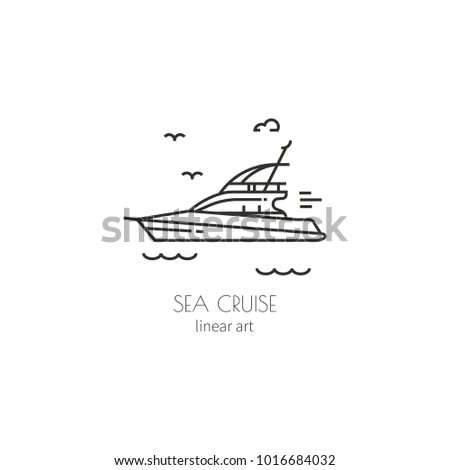 Contour icon sailing boats. Abstract modern design. Vector illustration. Trendy concept for  logo, card, banner, poster 