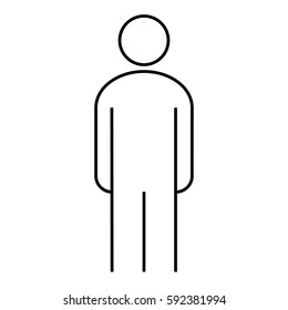 contour icon standing man of vector illustration