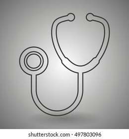 contour icon stethoscope vector illustration